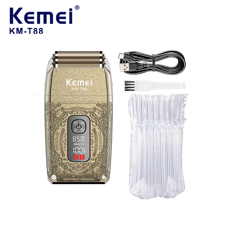 Kemei Rechargeable Shaver Machine Men Electric Shaver Waterproof Barber Professional Style Craft Hair Cutting Beard Trimmer T88