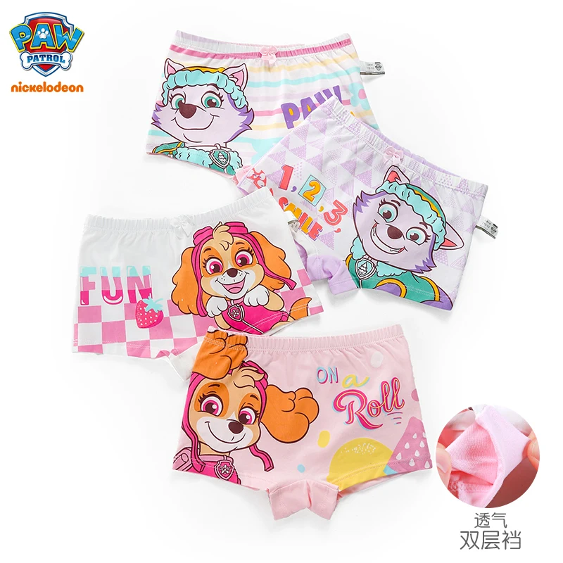4 piezas/set bolsa original ropa interior genuina de Paw Patrol para niñas Skye Rubble Liberty Eeverst Boxer Briefs pantalones cortos de algodón para bebés de cuatro estaciones