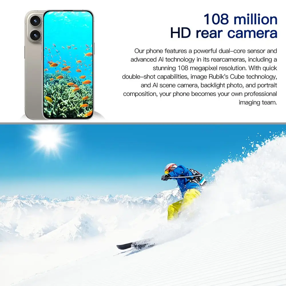 브랜드 스마트폰용 오리지널 풀 스크린 휴대폰 글로벌 버전, XS15 프로 맥스, 4G, 5G, 7800mAh, 7.3 인치, 신제품