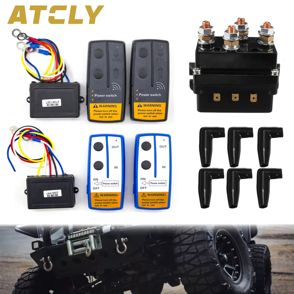 2.4G 12V 500Amp Argani Elettrici Wireless Kit Di Recupero Telecomando Per Jeep Atv Trailer 120W 100Ft Universal 4X4 Off Roaders