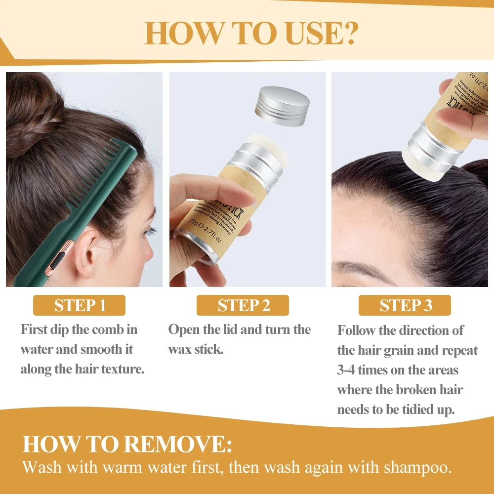 Hair Wax Stick For Wig Professional Hair Wax Stick Gel Cream Non-Greasy Style Hair Wax Stick For Men Women Broken Hair Artifact 6