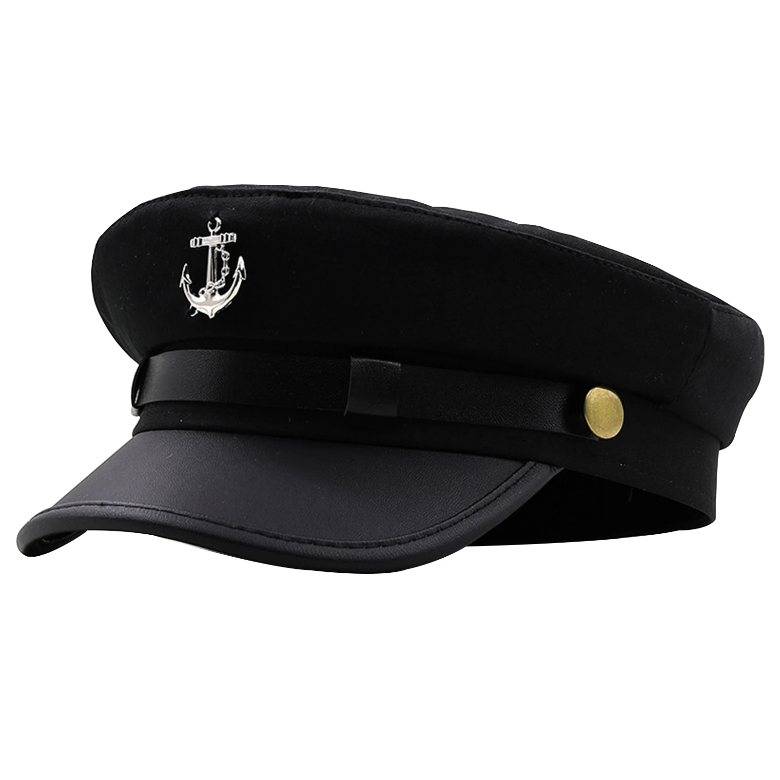 Trendy Navy Sun Hat Casual Military Cap Woman Cotton Beret Flat Hat