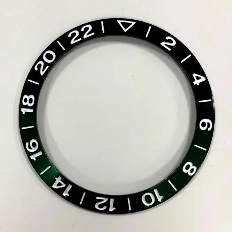 Aluminum Sloping Watch Bezel Insert with GMT Font, 38x30.5mm