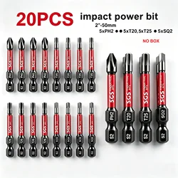 Premium 20 - Piece S2 Alloy Steel Bit Set with Extended Shank and Magnetic Anti - Slip Design, Ideal for Auto Repair, Industrial Installation, and Home Maintenance (20Pcs in Polybag)