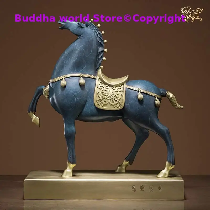 

CHINA the Imperial Palace TANG Dynasty 5A Replica BRONZE Royal horse Sculpture Home company Good luck Success Talisman Ornament