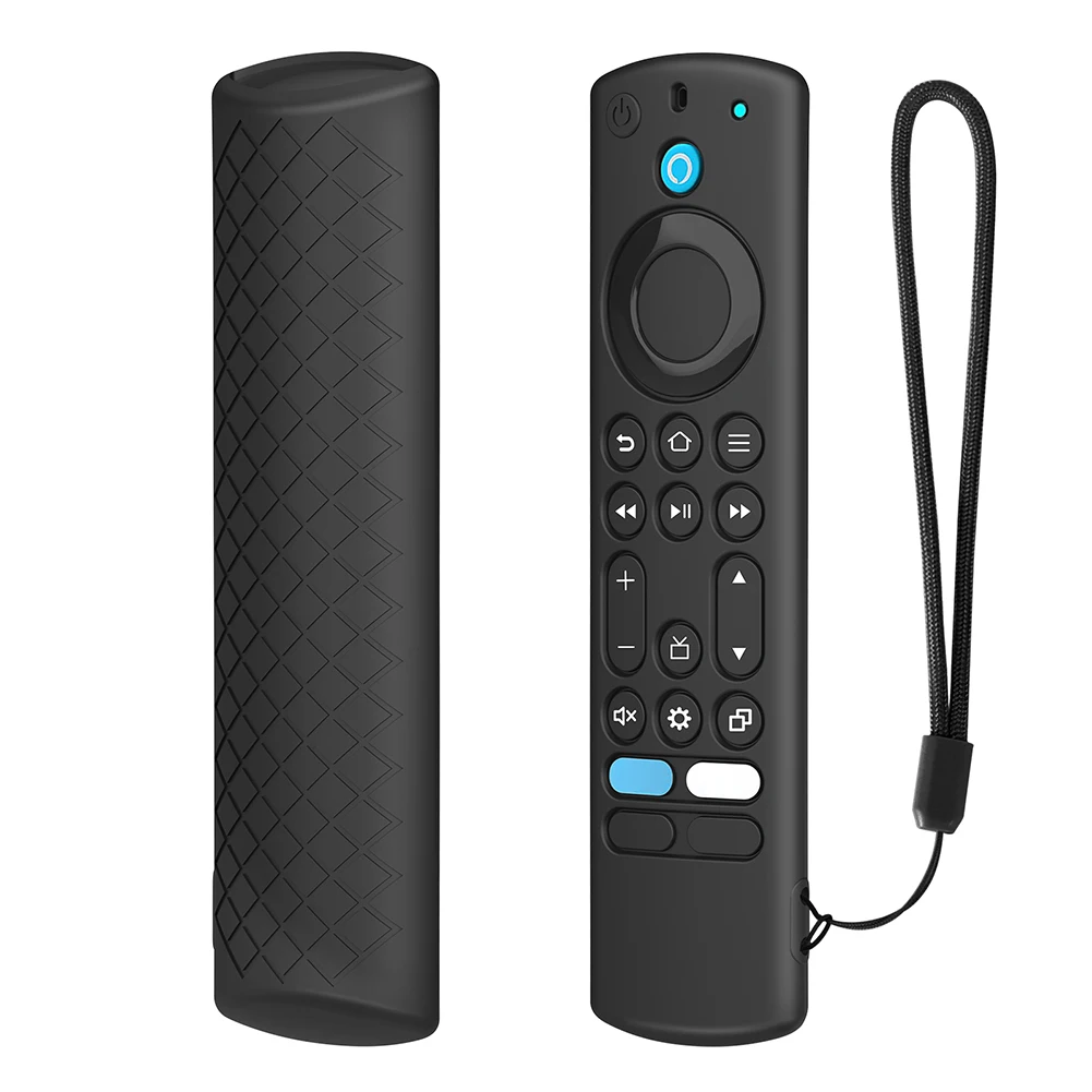 Silicone Protective Case with Lanyard Protective Skin Sleeve Shockproof Luminous for Fire TV Alexa Voice Remote Cover silicone remote case,silicone remote cover,silicone remote sleeve,remote controller cover,silicone case protector