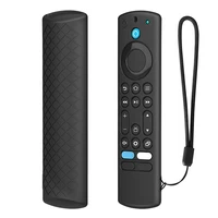 Silicone Protective Case with Lanyard Protective Skin Sleeve Shockproof Luminous for Fire TV Alexa Voice Remote Cover 2