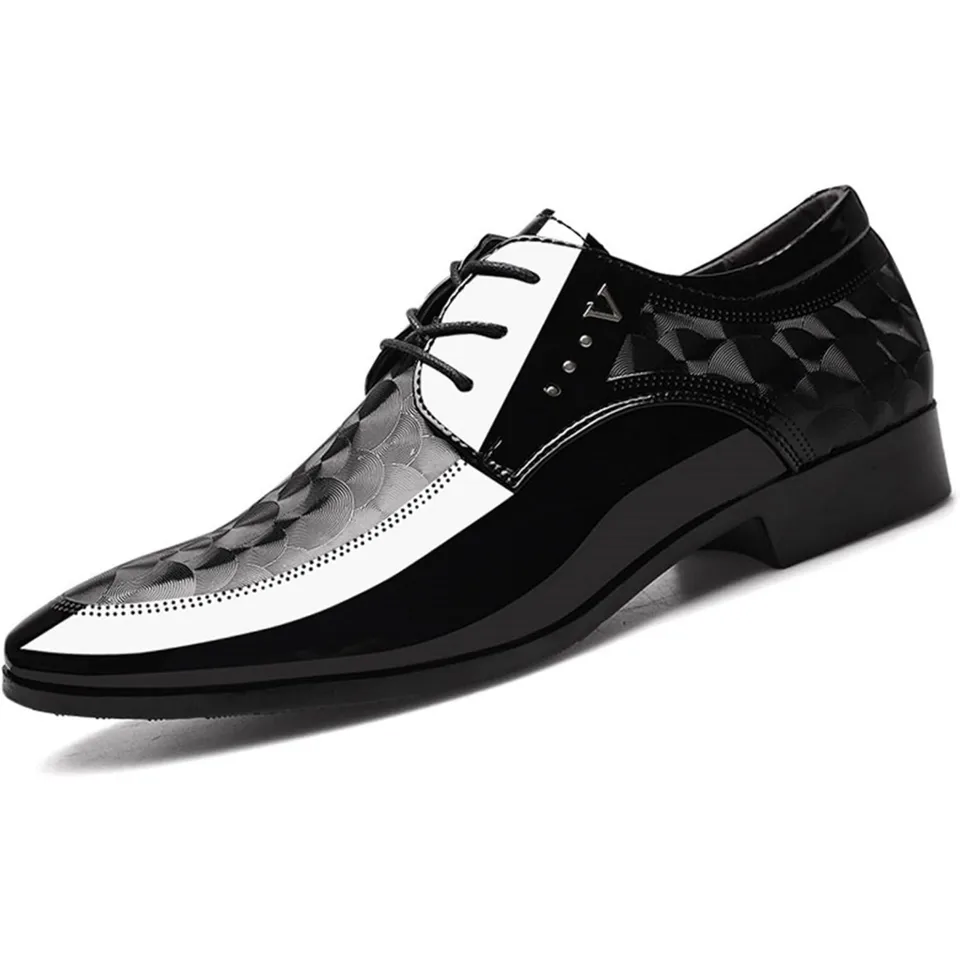 Men Oxford Shoes Moire Pattern Business Dress Shoes