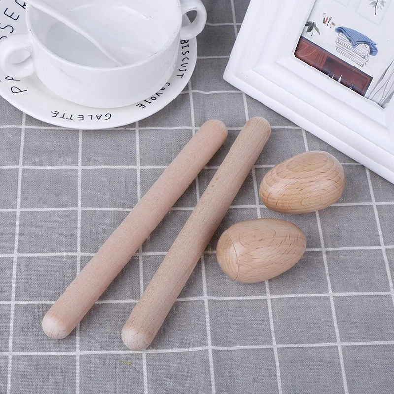 Baby-8 Pcs 어린이 음악 타악기 4 개의 나무 계란 딸랑이와 4 개의 음악 리듬 스틱, 어린이 뮤지컬 장난감