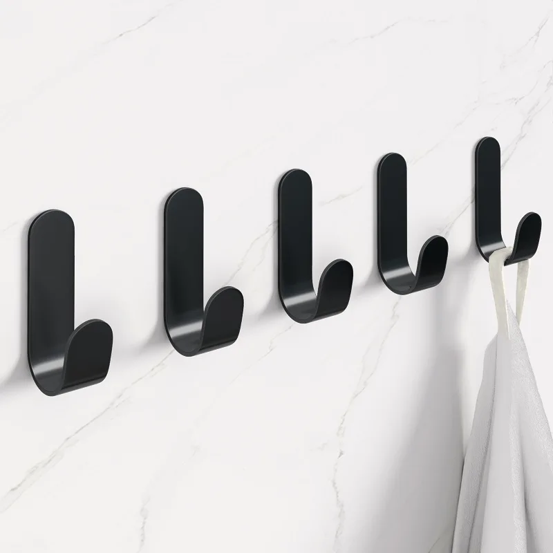 

Stainless Steel Self-adhesive Hook Towel Mop Hook Wall-mounted Waterproof Adhesive Hook Hanging Kitchen Bedroom Bathroom