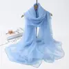 Korean Solid Transparent Chiffon Travel Holiday Beach Towel Sunscreen Shawl Female Summer Air Conditioning Ice Silk Scarf M10 3