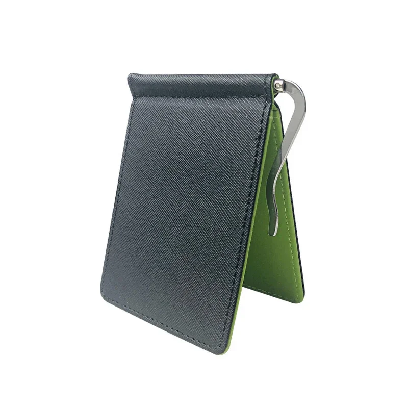 Faux Leather Slim Men Credit Card Wallet Money Clip Contract Color Simple Design Burnished Edges Men Bifold Wallets
