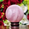 Natural Pink Rose Quartz Sphere Crystal Ball Healing Home Office Demagnetization Decorative Gem Gift 4