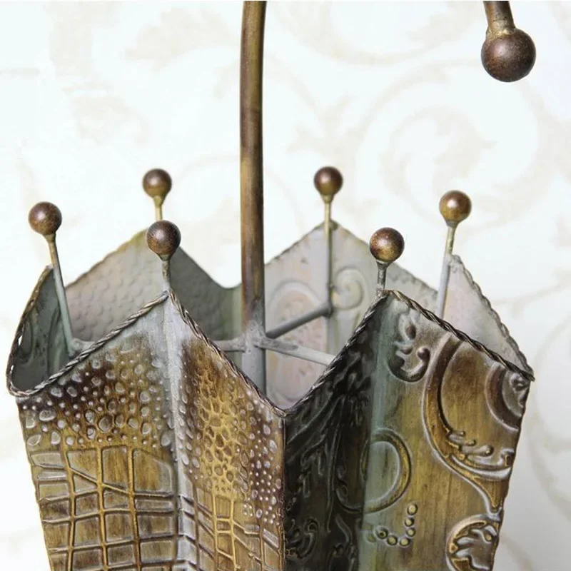 Creative Wrought Iron Rust-proof Stand Retro Craft Storage Bucket Holder Pool Umbrella Tray