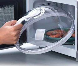 High - Temperature Resistant Microwave Food Cover with Steam Vent and Handle (Widened and Drain)