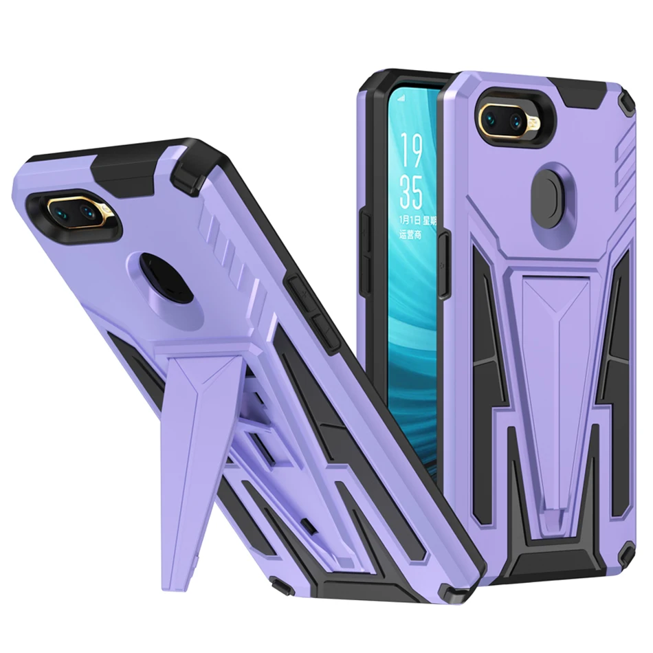 Shockproof Phone Case For OPPO A3S A5 A12E A5S A7 A12 Car Bracket Protective Cover For OPPO A5 A9 2020 A15 A15S A35 Realme 2