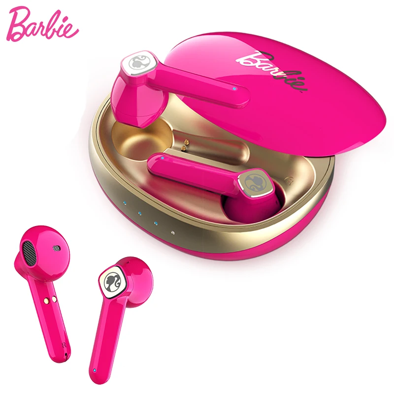 Auricolare Wireless Originale Barbie Auricolare Bluetooth Carino Rosa Accessori Moda Retrò Cuffie Portatili Regalo Elettronico Per Ragazze