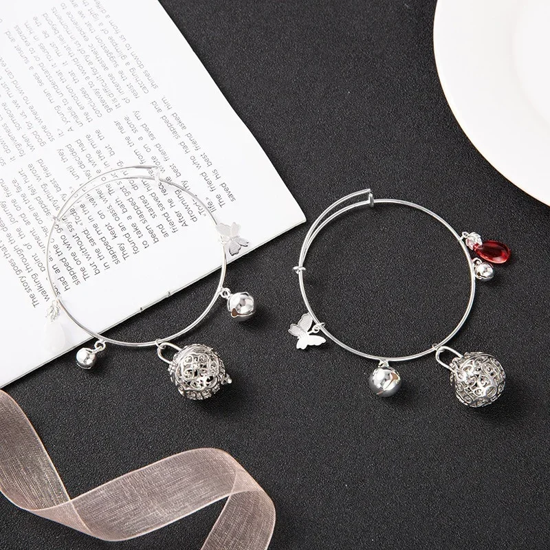 Tian Guan Ci Fu Bracelet Woman Bracelets Bells Bangles Round Jewellery Vintage Silver Color Pulseras Heaven Officials Blessing bangle bracelet