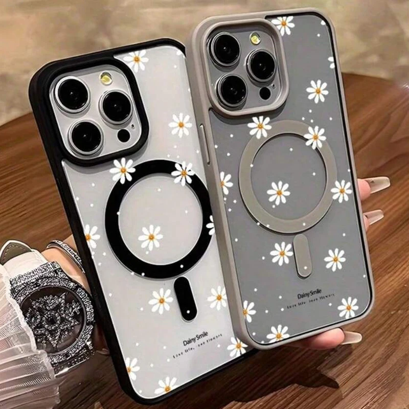 iPhone Magnetic Case with Small Daisy Pattern 2