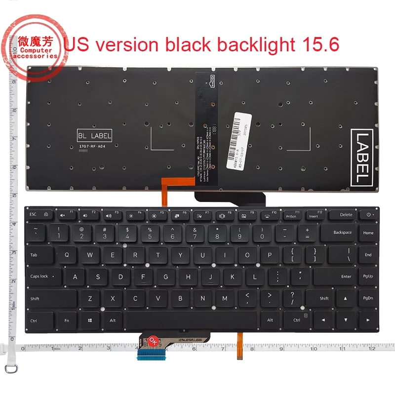 US/RU/SP New Backlit Keyboard for Xiaomi notebook Pro 15.6 inch air 9Z.NEJBV.101 mx250 NSK-Y31BV 171501 TM1701 181501 XMA2101-BN