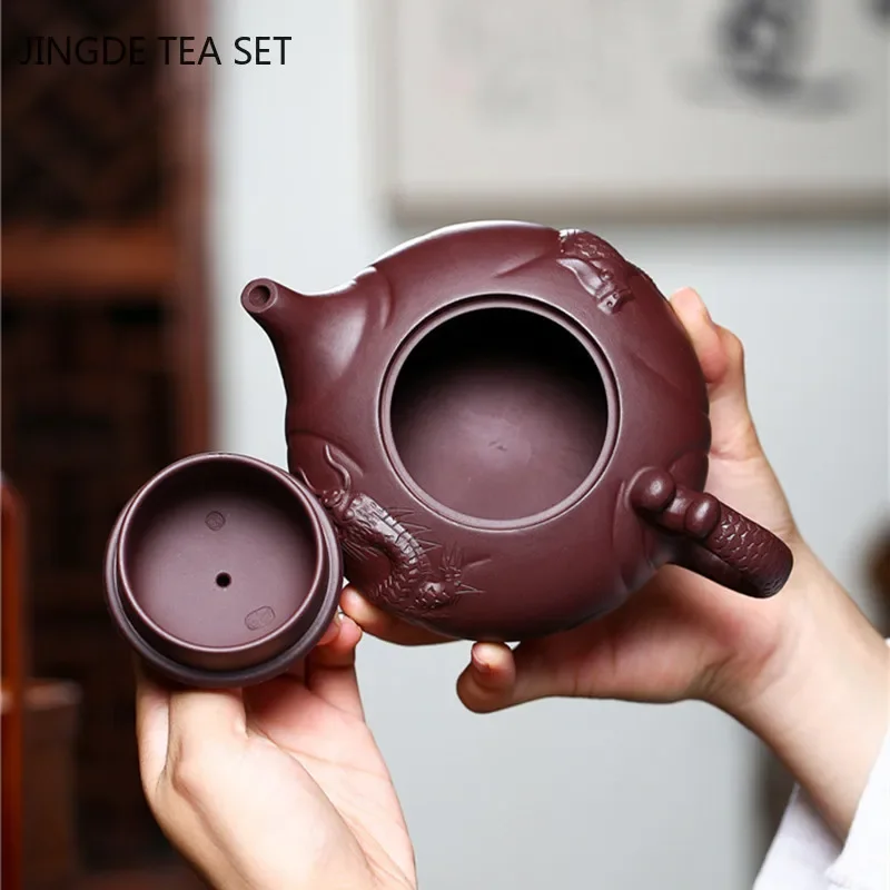 Boutique Yixing Purple Clay Tea Pot Raw Ore Zhu Mud Beauty Teapot Master Handmade Zisha Filter Kettle Tea Sets Supplies 330ml