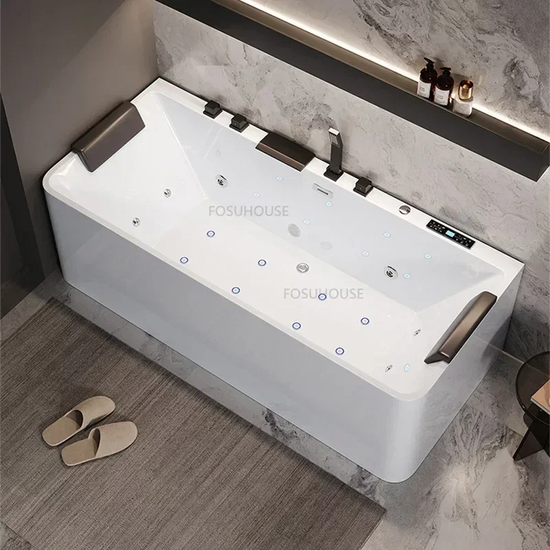 Acrylic Spa Bathtubs Bathroom Fixture Whirlpool Bathtub Massage Surf Light Luxury Hotel Indoor Sitting Type Hydromassage Bath