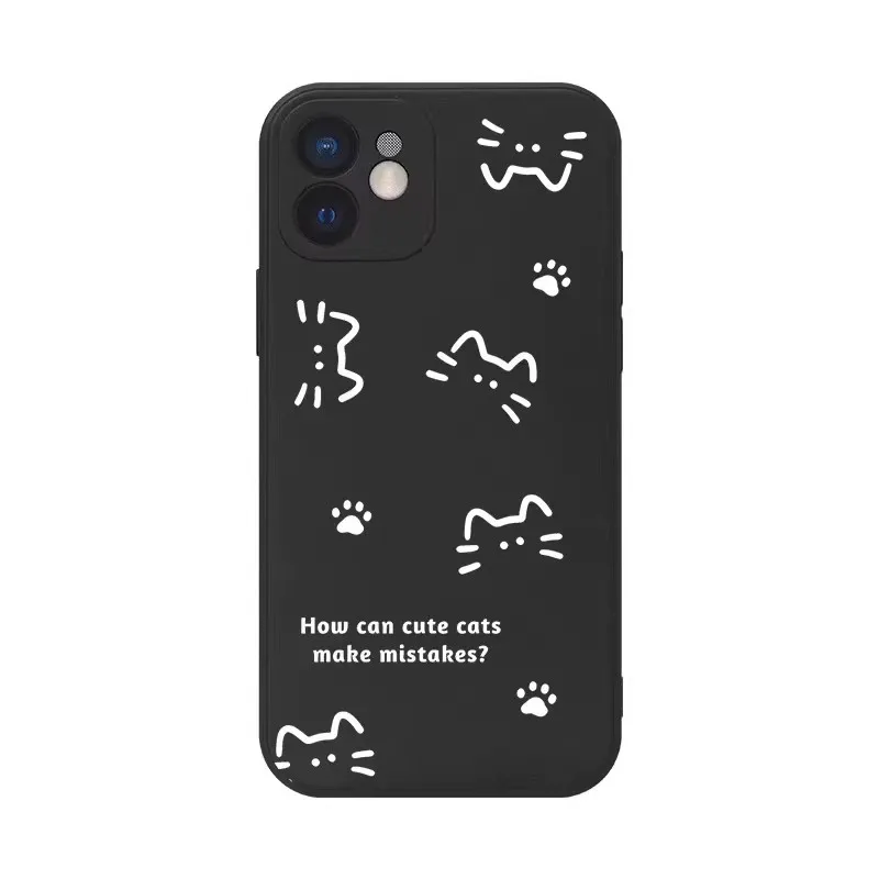 Adorable Cat Design Phone Case in Soft Pastel Shades