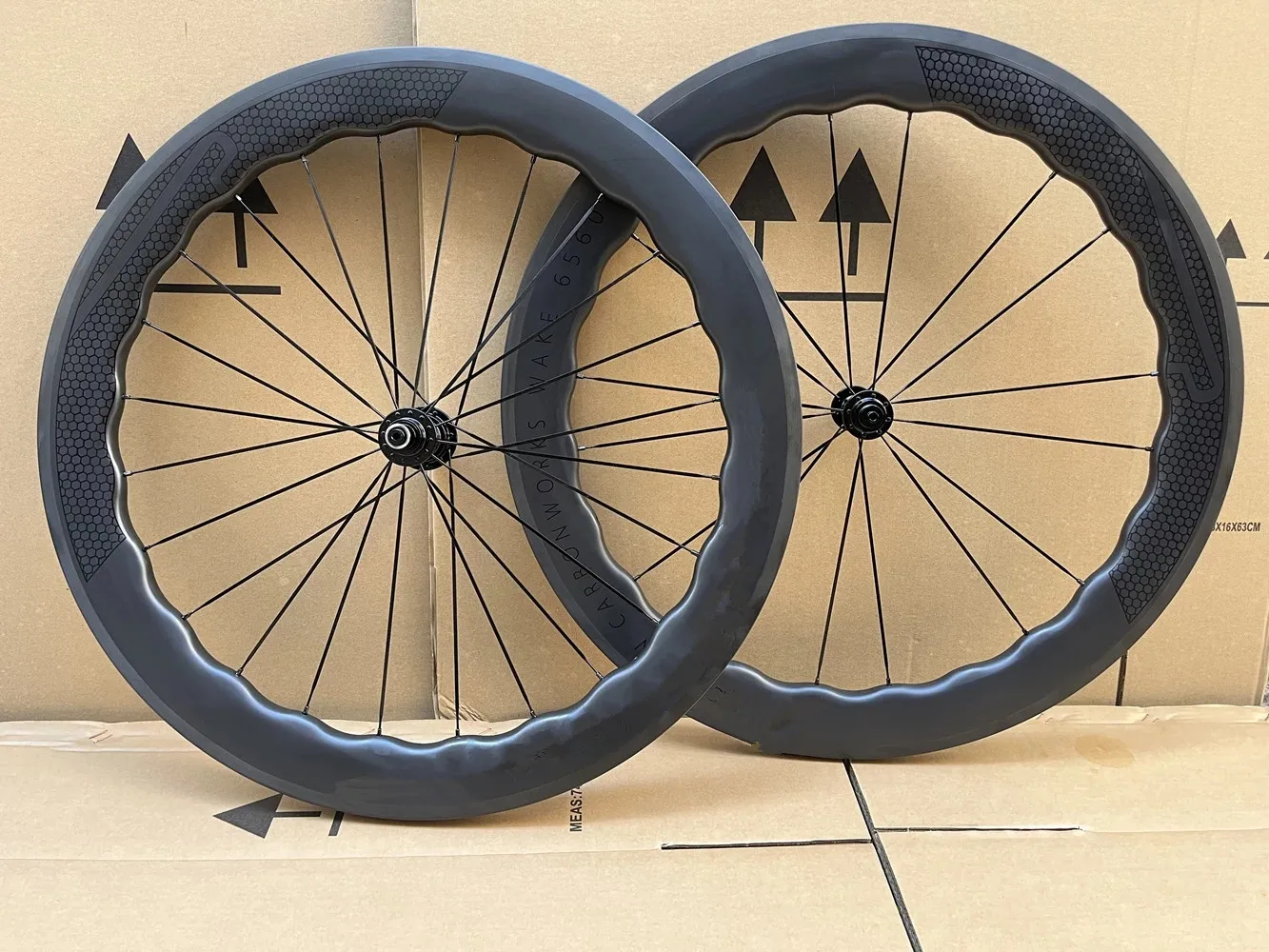Paire De Roues Carbone Vélo Route – 700C, Frein Jante, 11 Vitesses, Profil 65mm