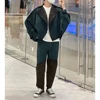 Miyake Pleated Autumn New Men's Trench Coat Original Designer Hip Hop Colored Vertical Stripe Short Jacket Top 4