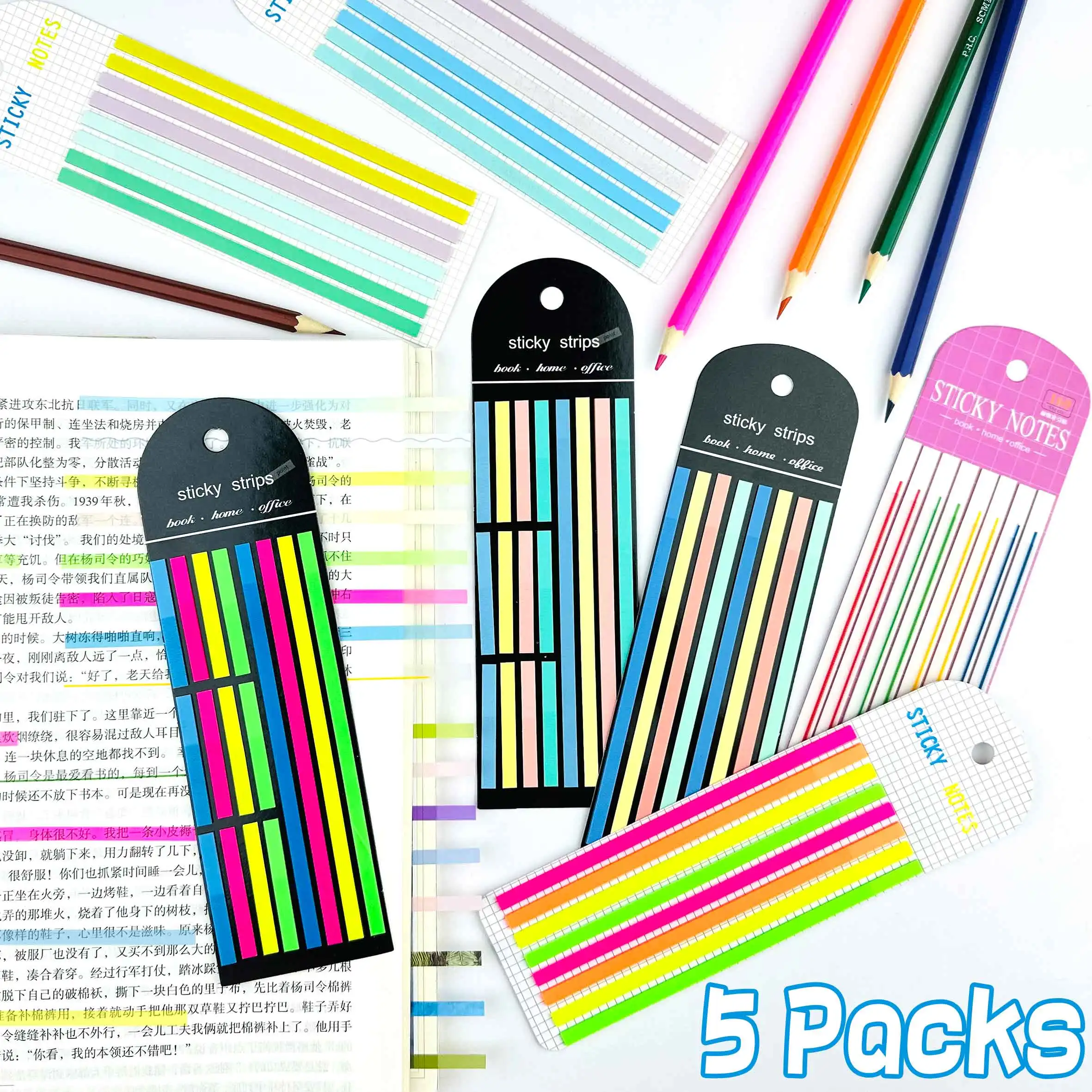 Notes autocollantes transparentes pour index, annotation, lecture,  nettoyage, clair, marqueurs, onglets, bloc-notes, papeterie, Kawaii, posté,  ensemble de 5 paquets - AliExpress