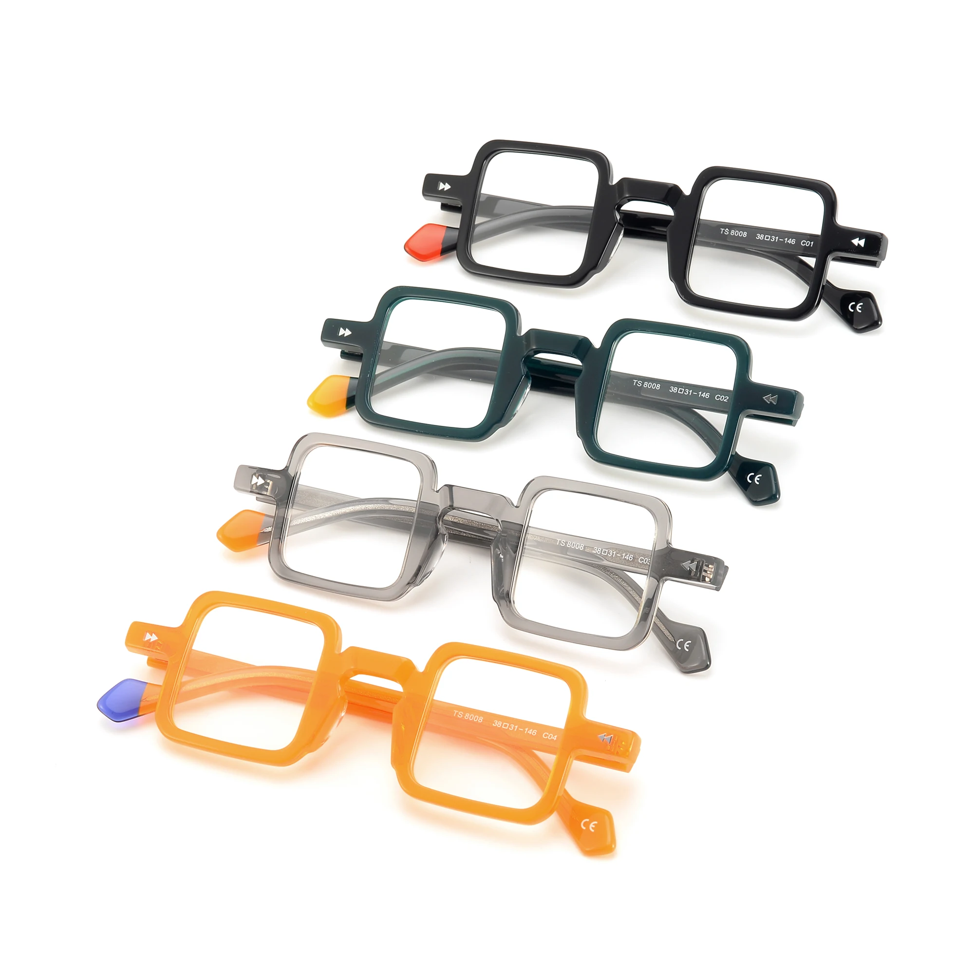 

Square Eyeglasses 2024 Acetate Vintage Eyewear Men Women Fashion Wholesale Prescription Frame