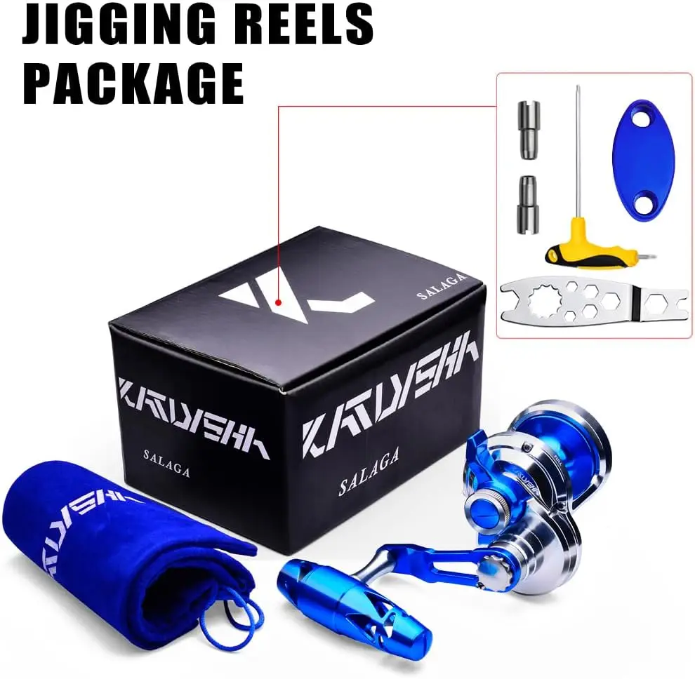 Jigging Reel Conventional Reels-Lever Drag Saltwater Heavy Duty Deep Ocean Big Game Offshore Round Aluminum Trolling R