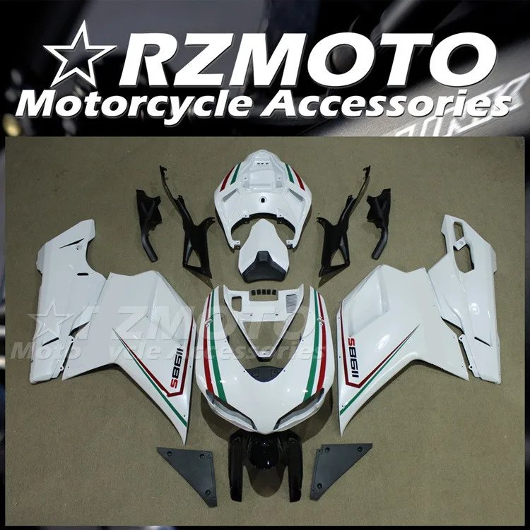 

4Gifts New ABS Motorcycle Fairings Kits Fit For DUCATI 1198 1098 848 2007 2009 2010 2011 2012 Bodywork Set Custom White