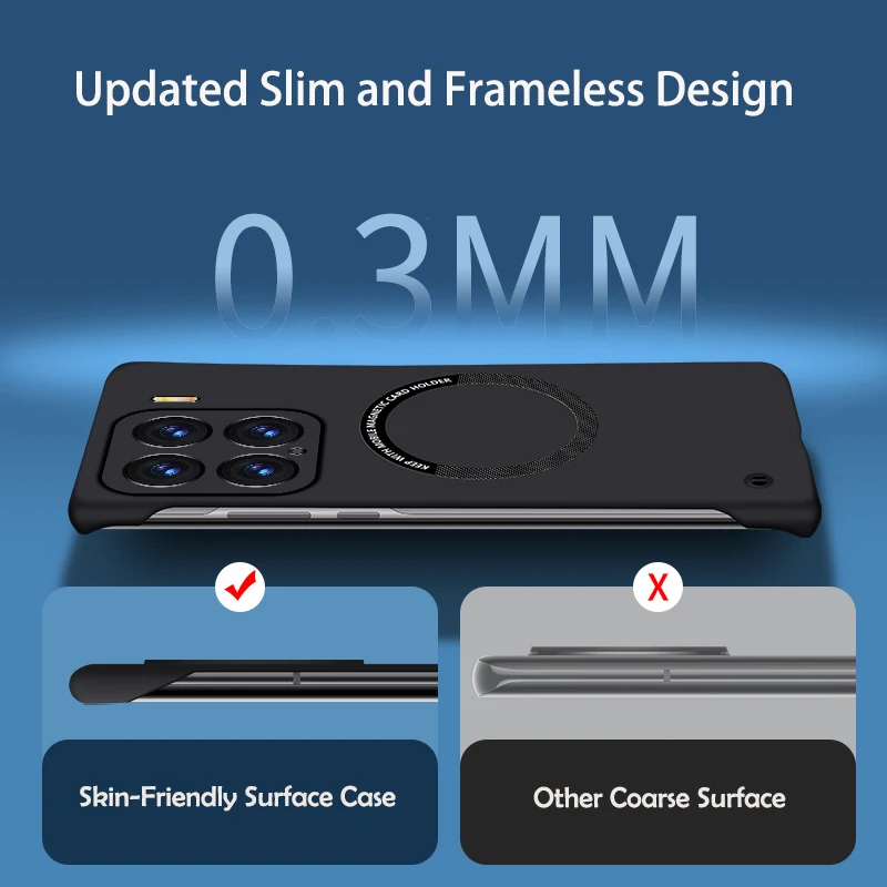 Slim Magnetic Frameless Solid Color Shockproof Phone Case