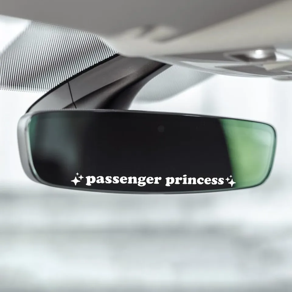 Autocollant Rétroviseur Voiture, 6 Pcs Passager Princesse Sticker
