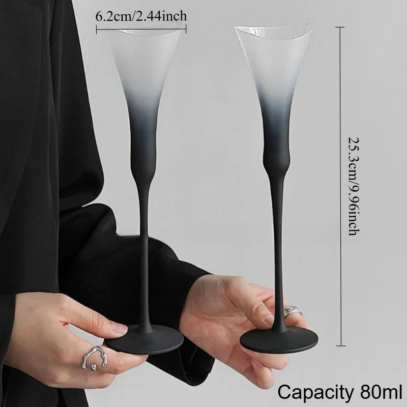 Ins Style Vintage Stem Glass Frosted Red Wine Champagne Flute for Home Use Sparkling Drinkware Crystal Like Bar Party Set