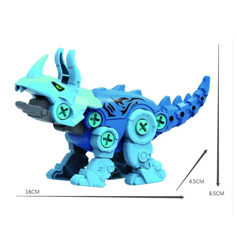 5 IN 1 Children Assembly Dinosaur Transformation Dino Robot Constructor Screw DIY Set Blocks Disassembly Screwdriver Model Toys