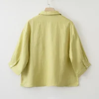 Women 2025 Summer Casual Linen Blouse Shorts Sets - Image 5