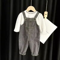Baby Girls Overalls Spring Autumn New Solid Pocket Exterior Children Girls Suspender Pants Casual Cotton Kid Girls Strappy Pants 5