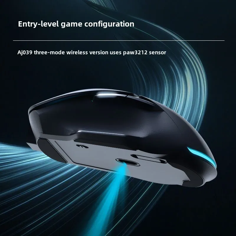 AJAZZ AJ039 Wired Wireless Three-mode 2.4G E-sports Mouse Bluetooth, Charging 500mAh Office Game Computer Can Be Charged