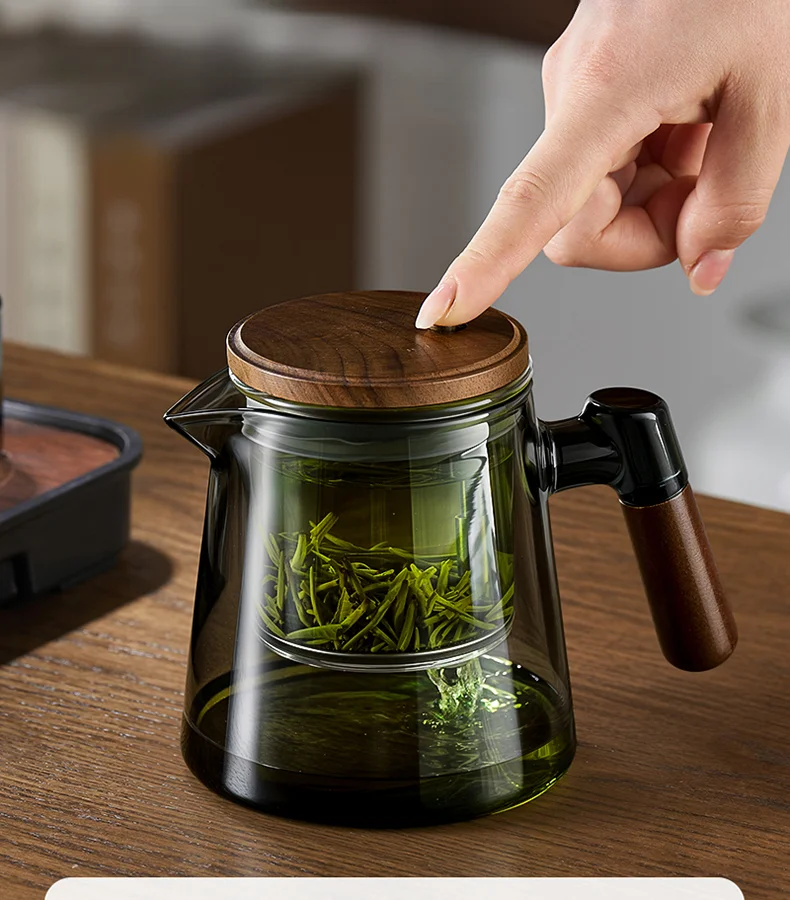Large Capacity Dividing Teacup with Removable Glass Inner Tank - Tea Ceremony Water Separation Filter
