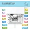 QWCOMFEE’ Portable Mini Dishwasher,6 Place Settings,with 8 Washing Programs,Speed,Baby-Care,ECO&Dish Washer for Dorm,RV&amp 5