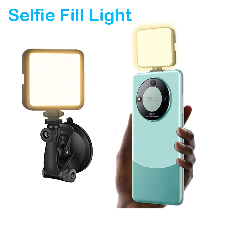 

LED Rechargeable Selfie Light Suction Cup,3 Light Modes Camera Light 10-Level Brightness for Phone/Laptop Cell Phone Fill Light