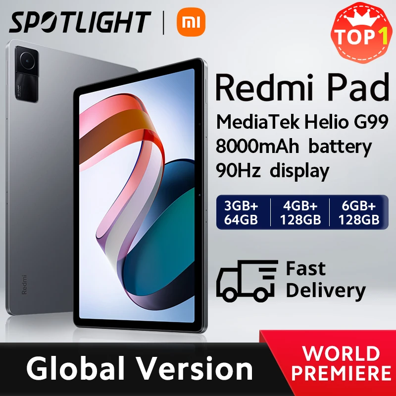 Tablette Xiaomi Redmi Pad 2 – Écran 11 Pouces 2,5K 90 Hz – Processeur Mediatek Helio G100 – 4 Go RAM + 128 Go – Batterie 9000 MAh – Chargeur Inclus