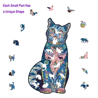 Wooden Puzzles for Adults, 100/200/300 Pieces Uniquely Irregular Animal Shaped Wooden Puzzles, High-difficulty Puzzle 2
