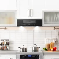 30 in. Slim Over the Range Microwave with Automatic Presets, Soft Touch Controls and 1.2 cu. ft. Capacity 1
