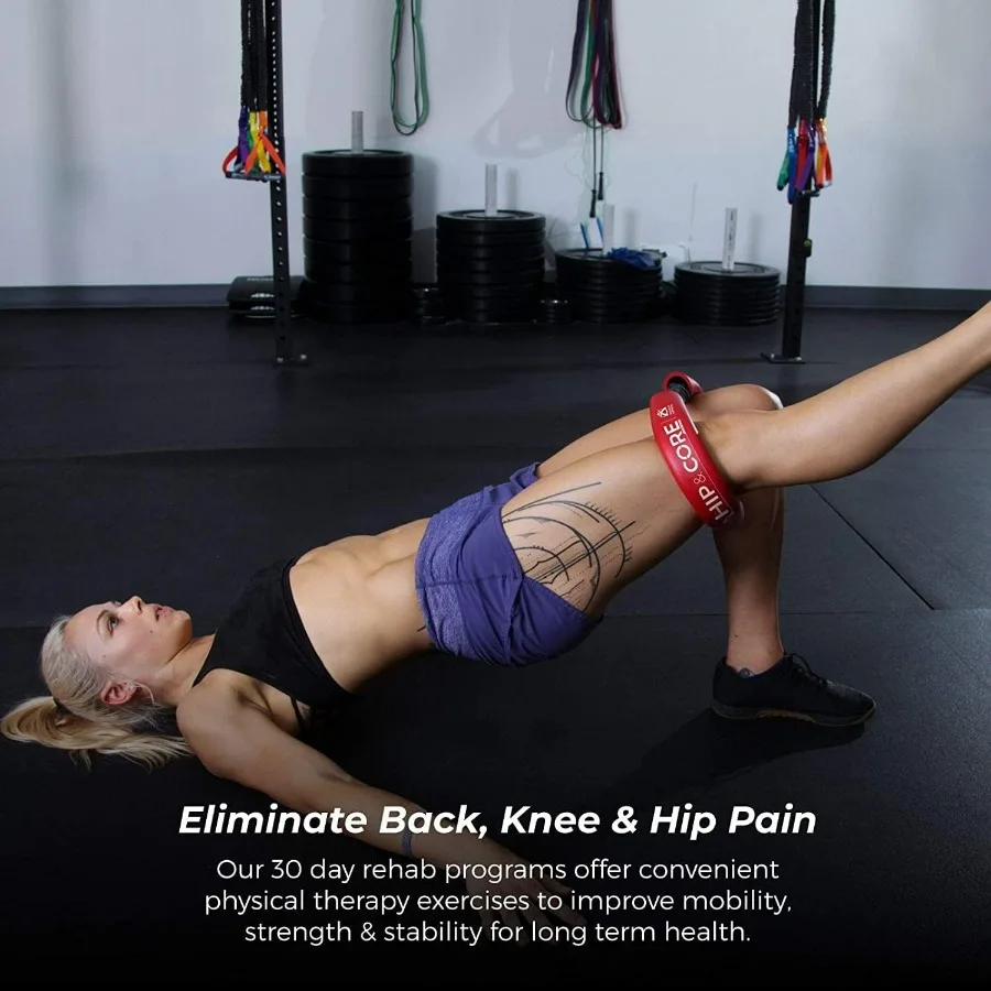 Hip & Core System - Loop Resistance Home Workout Bands to Stretch and Strengthen Legs, Butt, HIPS, Thighs and Glutes, Includes O