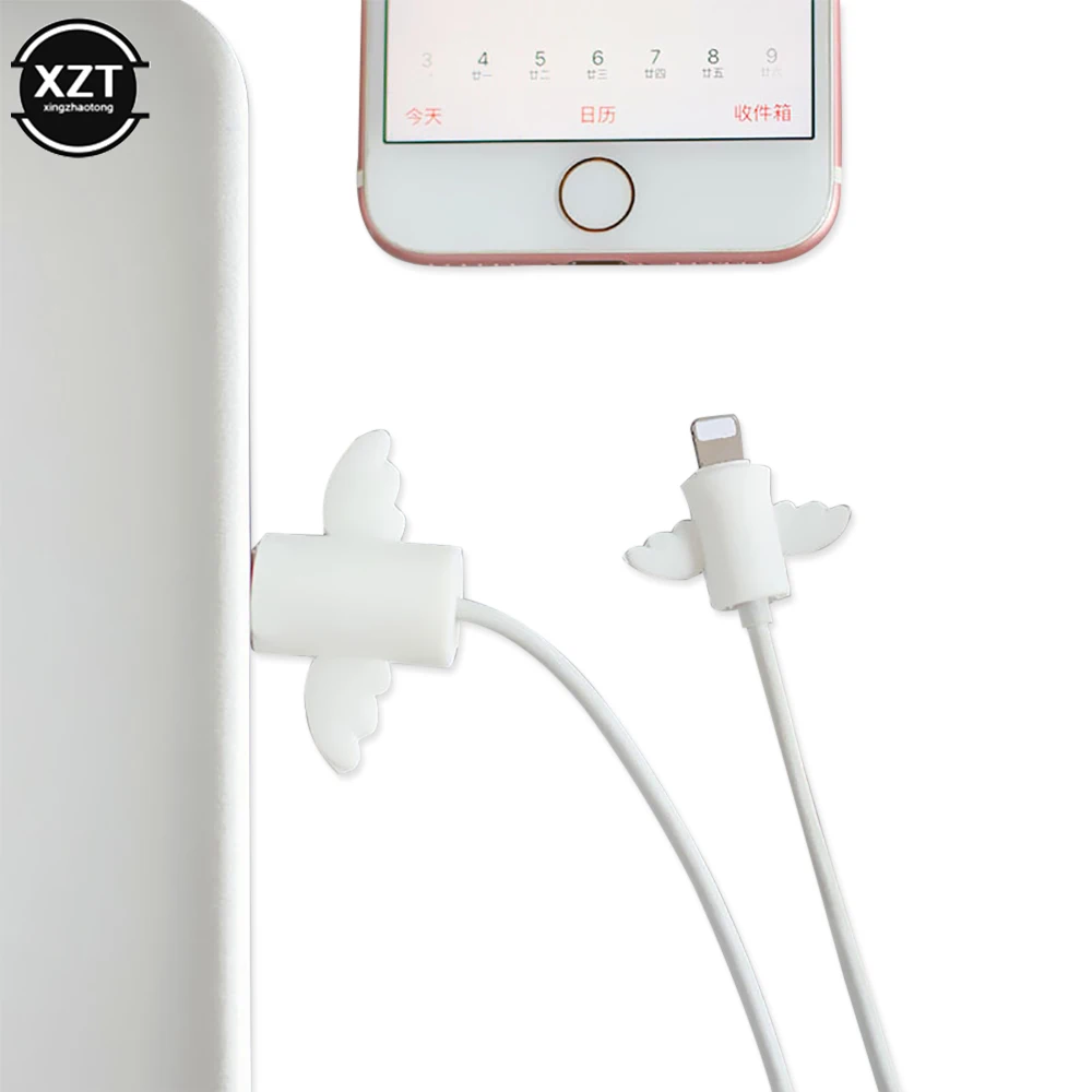 Cute Angel Wings Cool Bat Cable Protector Sleeve Anti-Breaking Charging Data Line Protector for iPhone Original Cable Winder