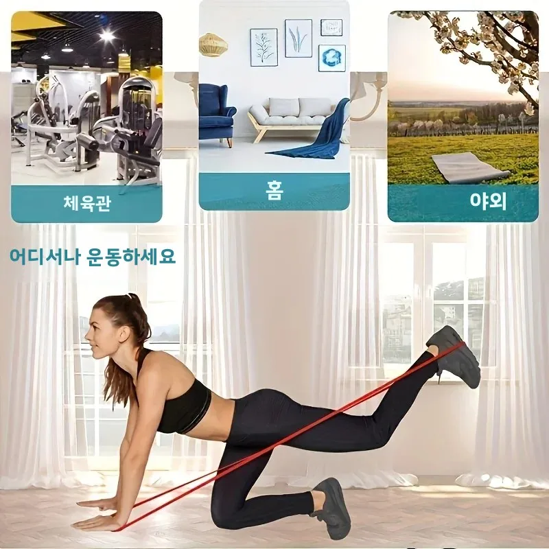 헬스장 피트니스 홈트레이닝용 저항 밴드 세트 - 풀업 스트랩, 다리 운동 밴드, 보조 장비