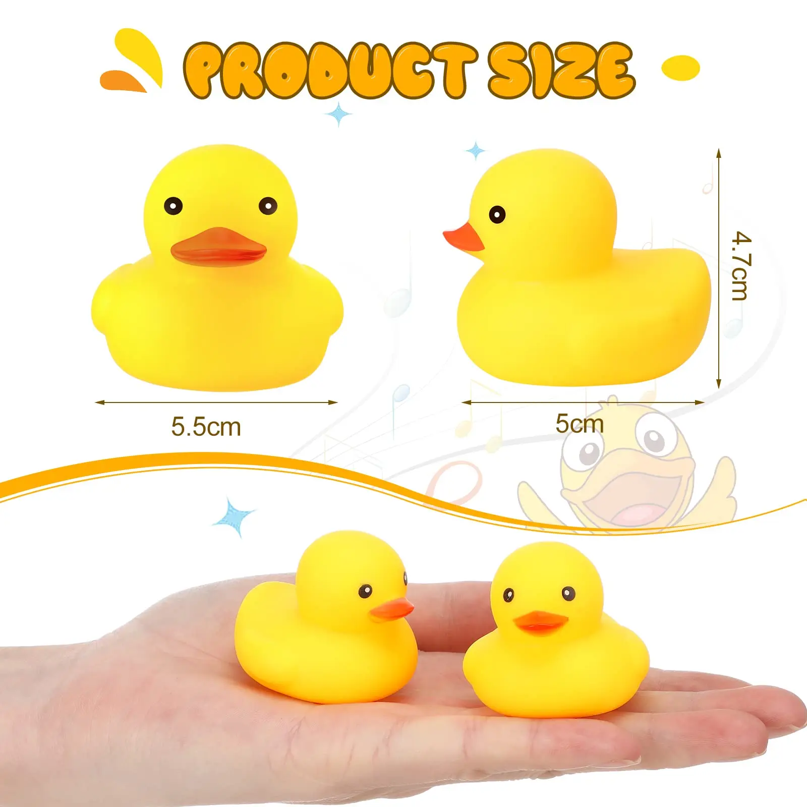 100Pcs Rubber Ducks for Kids Yellow Mini Duck Party Favors Bulk Ducks Summer Pool Floating Toys Rubber Ducks Birthday 2